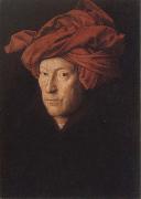 Jan Van Eyck Man in aRed Turban oil painting on canvas